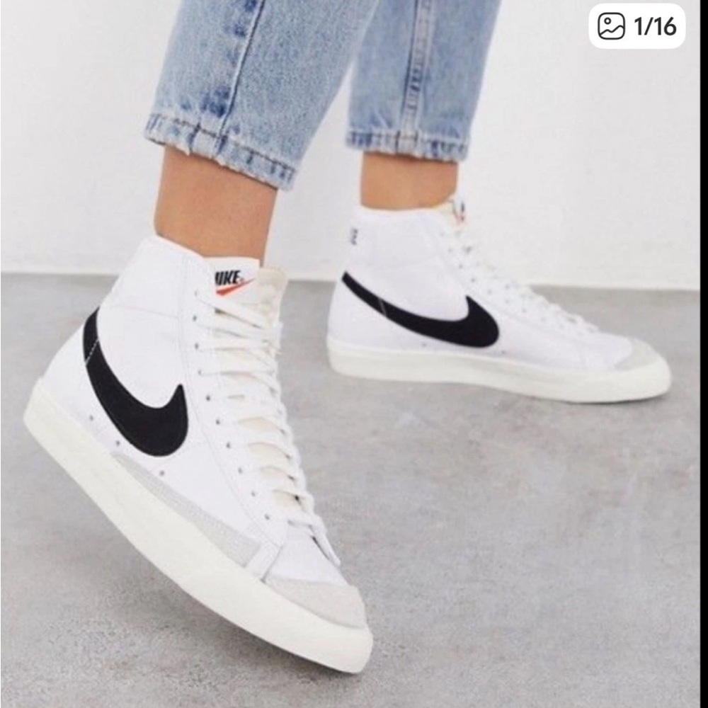 Nike Women's Blazer High Top White and Black Sneakers